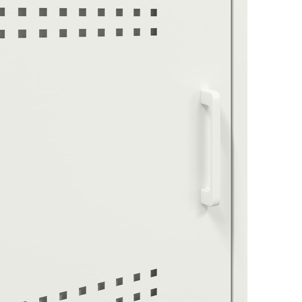 Κομοδίνο Λευκό 36x39x68 εκ. από Χάλυβα