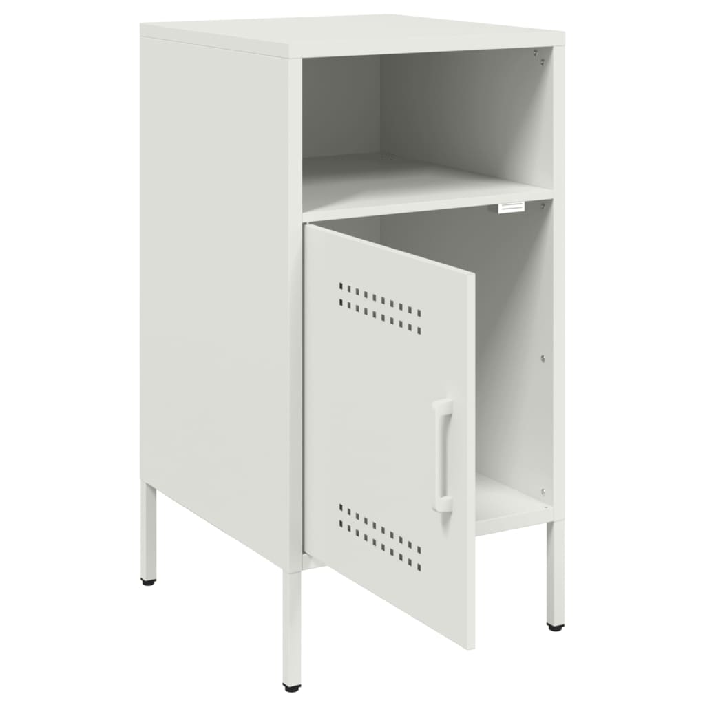 Κομοδίνο Λευκό 36x39x68 εκ. από Χάλυβα