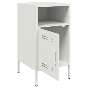 Κομοδίνο Λευκό 36x39x68 εκ. από Χάλυβα