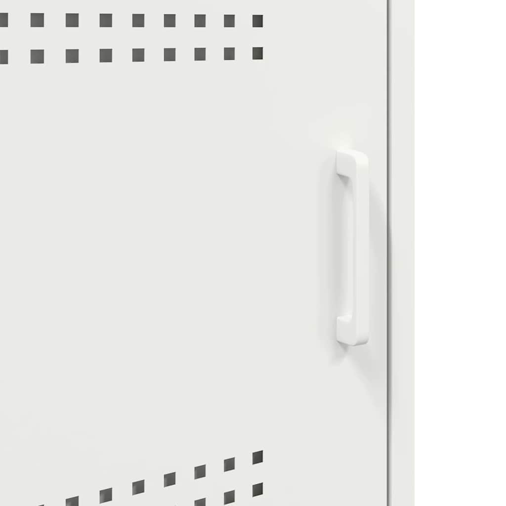Κομοδίνα 2 τεμ. Λευκά 36x39x68 εκ. από Χάλυβα