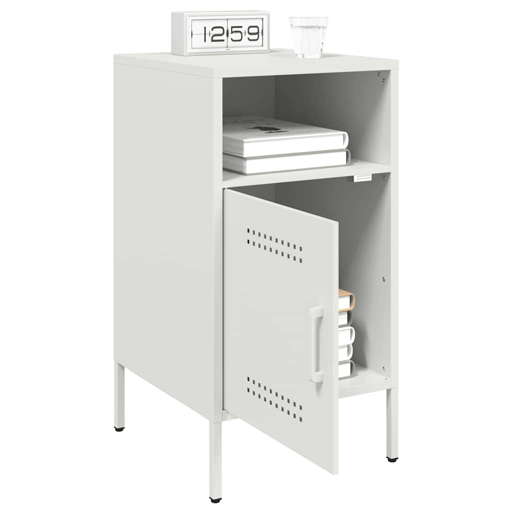 Κομοδίνα 2 τεμ. Λευκά 36x39x68 εκ. από Χάλυβα