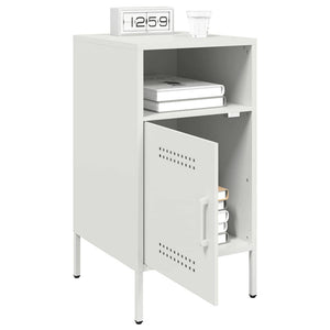 Κομοδίνα 2 τεμ. Λευκά 36x39x68 εκ. από Χάλυβα