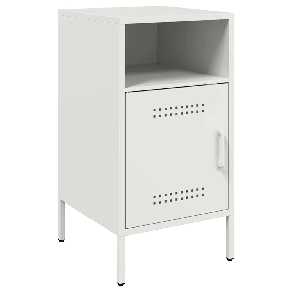 Κομοδίνα 2 τεμ. Λευκά 36x39x68 εκ. από Χάλυβα