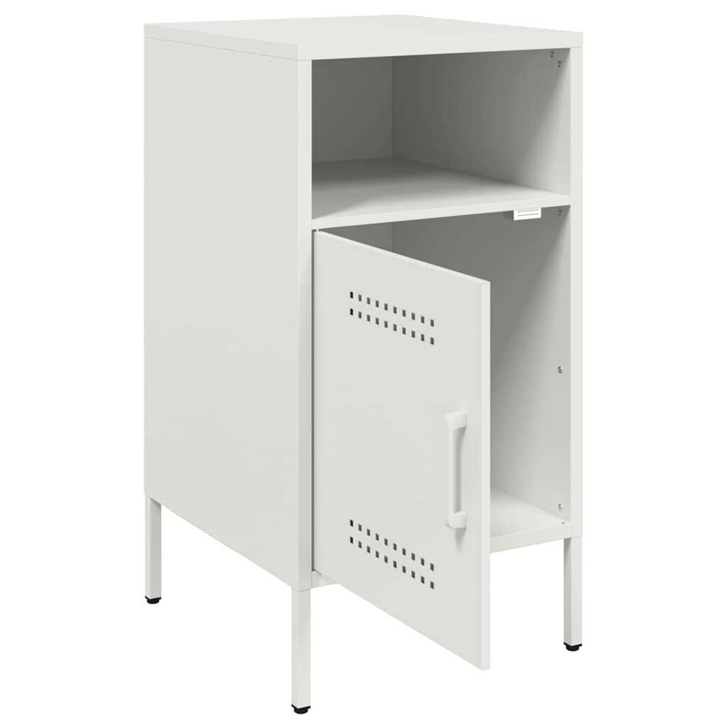 Κομοδίνα 2 τεμ. Λευκά 36x39x68 εκ. από Χάλυβα