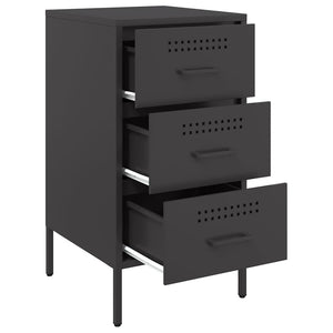 Κομοδίνο Μαύρο 36x39x68 εκ. από Χάλυβα