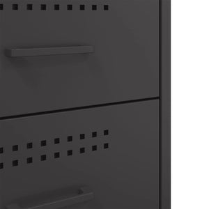 Κομοδίνο Μαύρο 36x39x68 εκ. από Χάλυβα