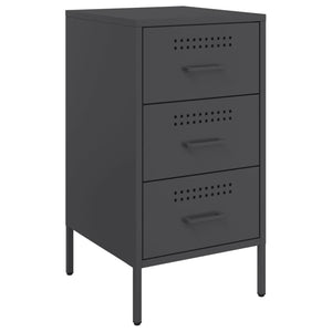 Κομοδίνα 2 τεμ. Μαύρα 36x39x68 εκ. από Χάλυβα
