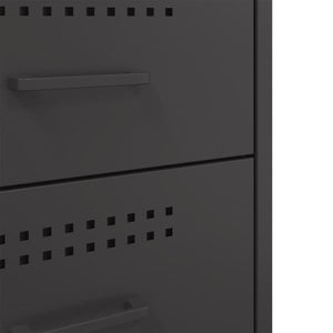 Κομοδίνα 2 τεμ. Μαύρα 36x39x68 εκ. από Χάλυβα