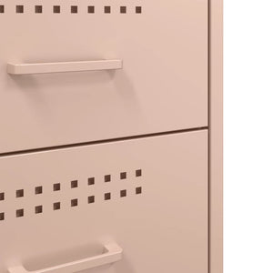 Κομοδίνα 2 τεμ. Ροζ 36x39x68 εκ. από Χάλυβα