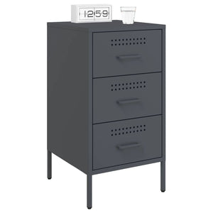 Κομοδίνο Ανθρακί 36x39x68 εκ. από Χάλυβα - Pakobazaar