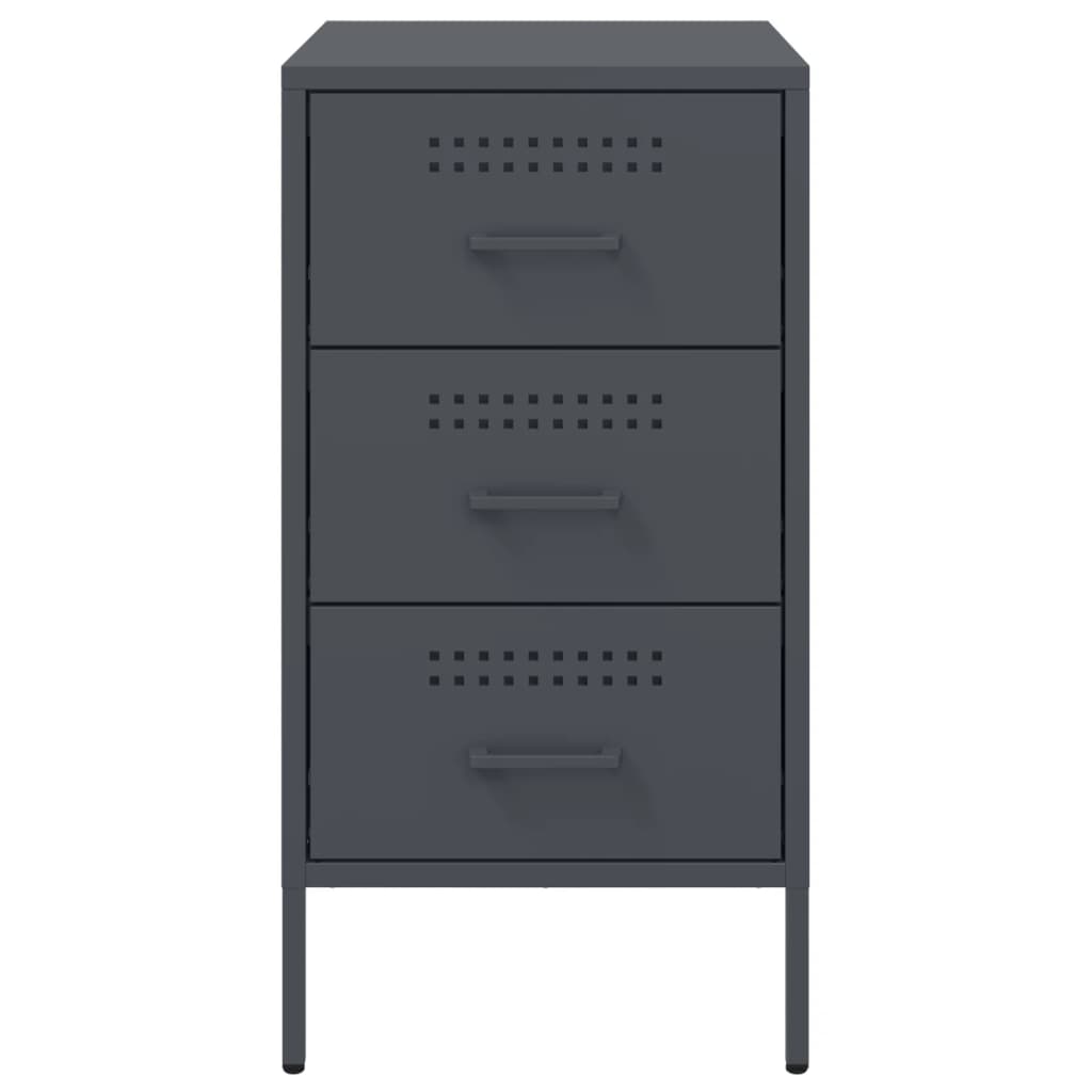 Κομοδίνο Ανθρακί 36x39x68 εκ. από Χάλυβα - Pakobazaar
