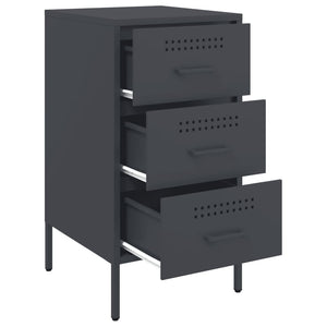 Κομοδίνο Ανθρακί 36x39x68 εκ. από Χάλυβα - Pakobazaar