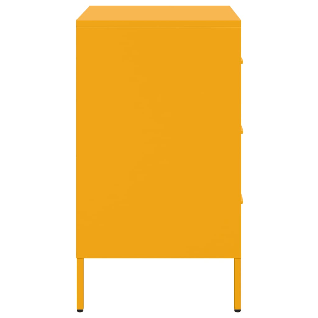 Κομοδίνο Μουσταρδί 36x39x68 εκ. από Χάλυβα