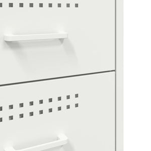 Κομοδίνο Λευκό 36x39x68 εκ. από Χάλυβα