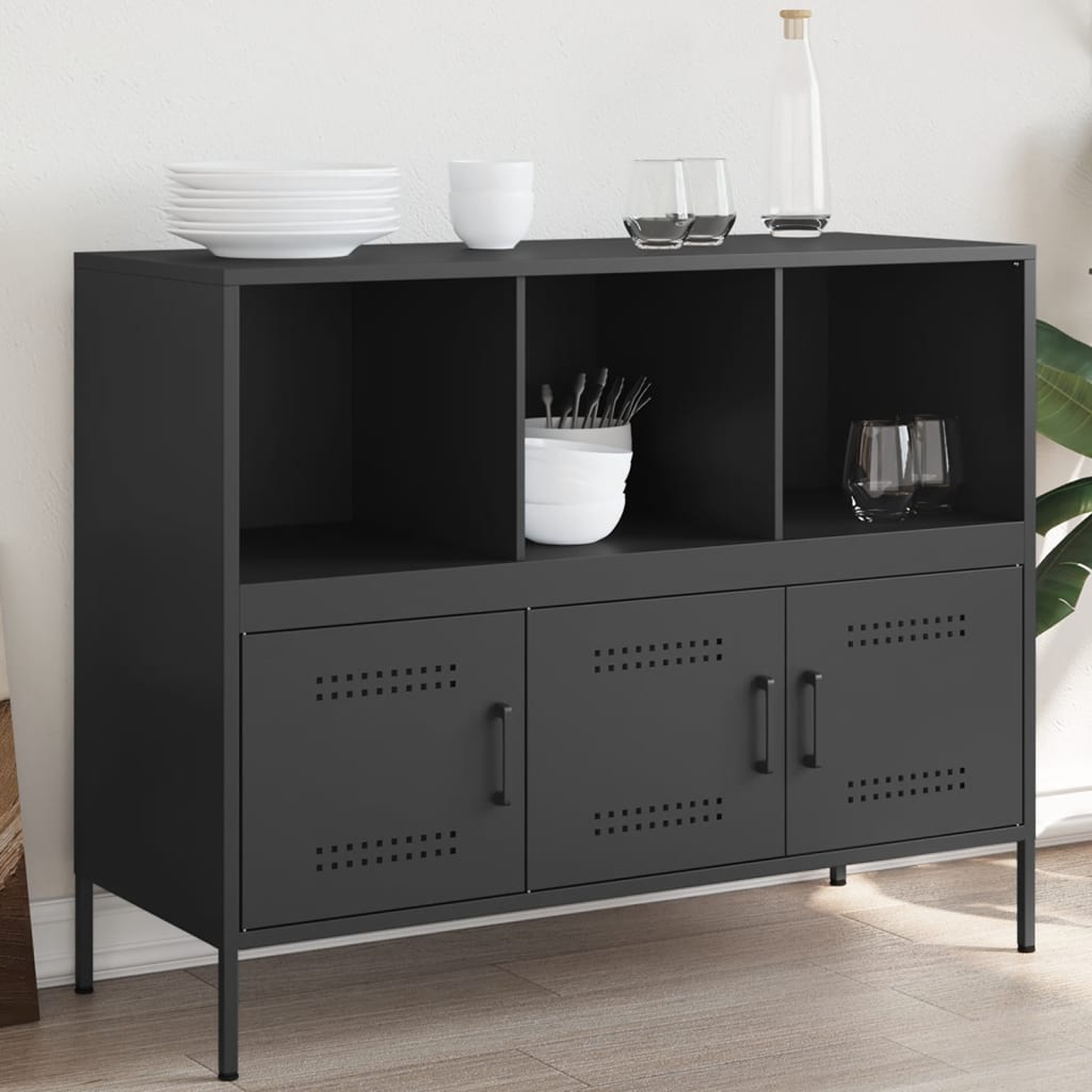 Ντουλάπι Μαύρο 100,5x39x79 εκ. από Χάλυβα - Pakobazaar