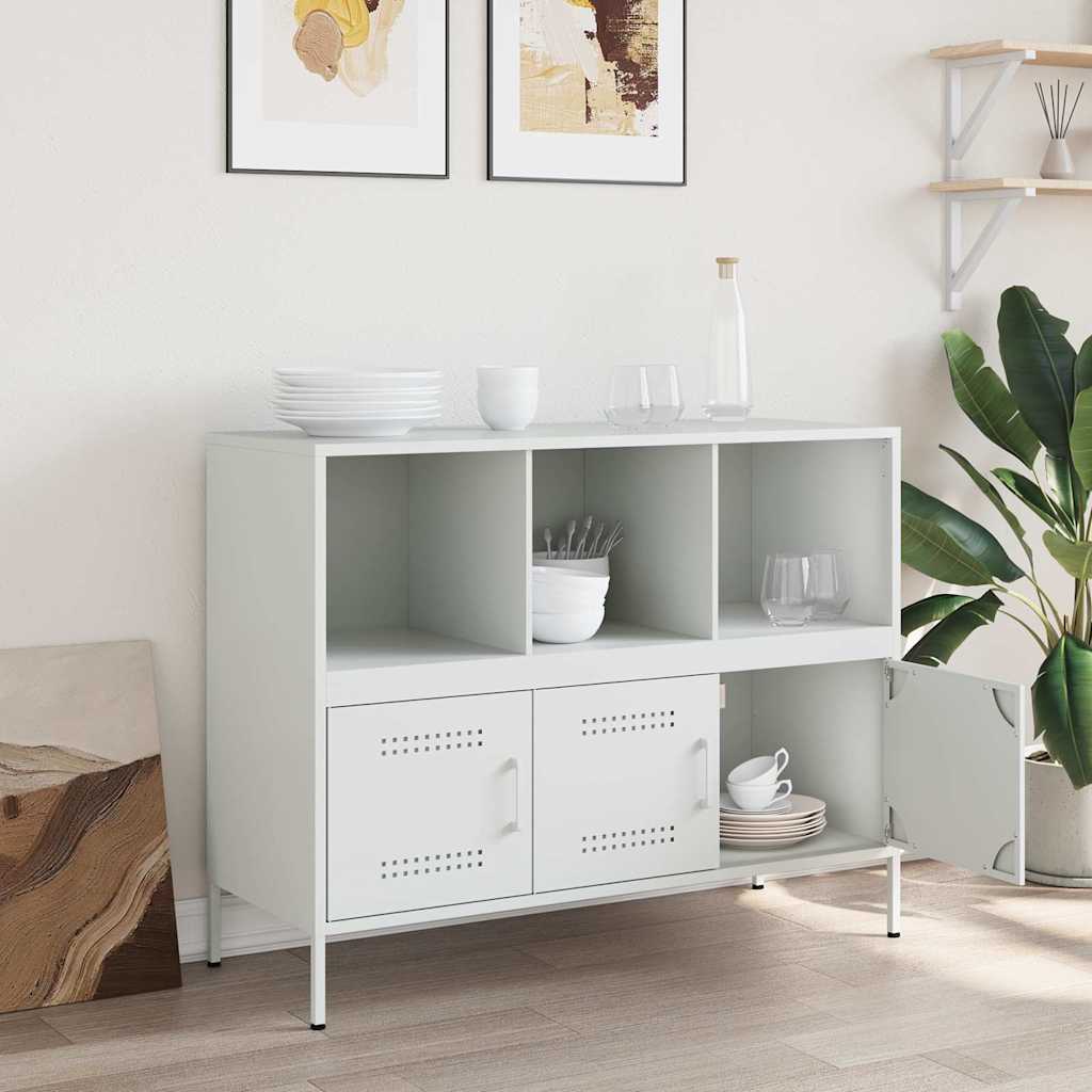Ντουλάπι Λευκό 100,5x39x79 εκ. από Χάλυβα - Pakobazaar