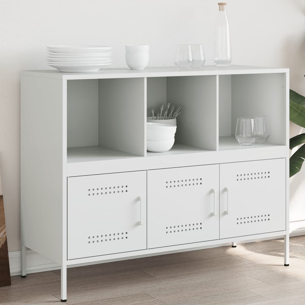 Ντουλάπι Λευκό 100,5x39x79 εκ. από Χάλυβα - Pakobazaar