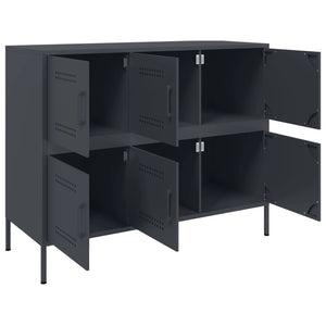 Ντουλάπι Ανθρακί 100,5x39x79 εκ. από Χάλυβα - Pakobazaar
