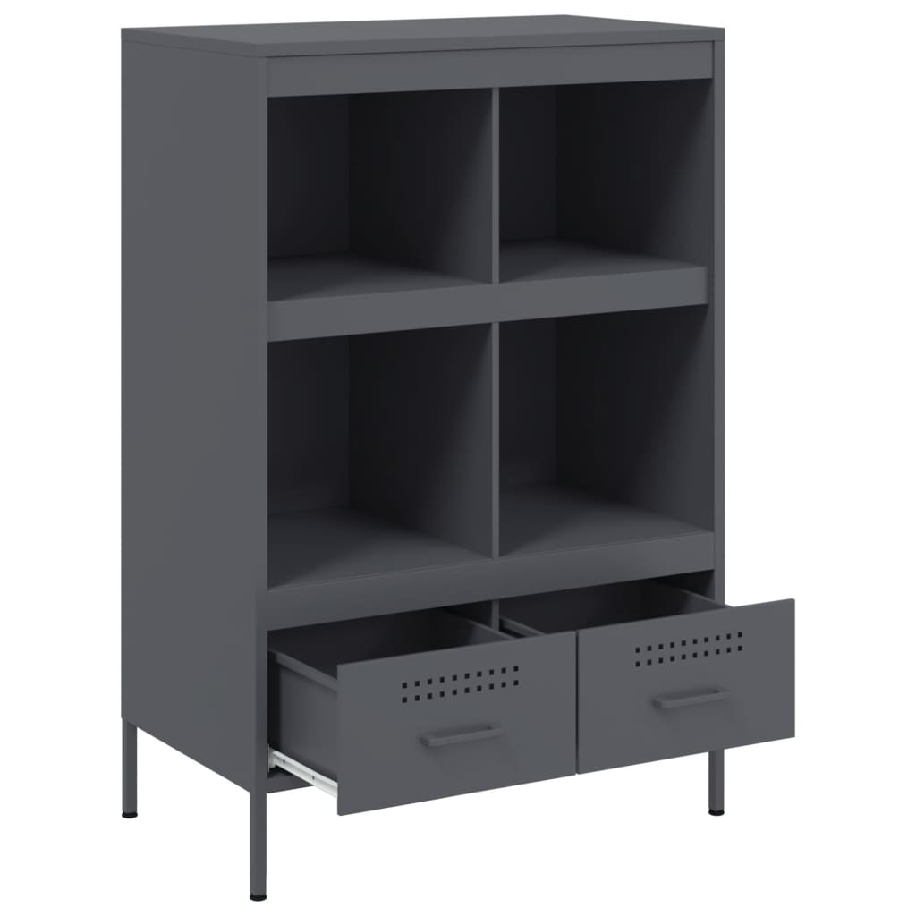 Ντουλάπι Ανθρακί 68x39x101,5 εκ. από Χάλυβα