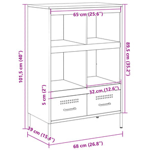 Ντουλάπι Πράσινο Λαδί 68x39x101,5 εκ. από Ατσάλι