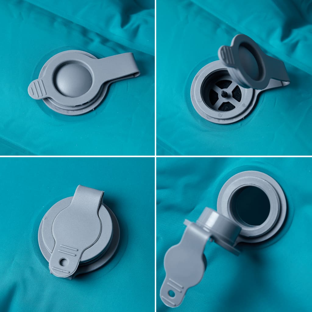 Στρώμα Κάμπινγκ Αυτοφούσκωτο Διπλό με Μαξιλάρια Μπλε