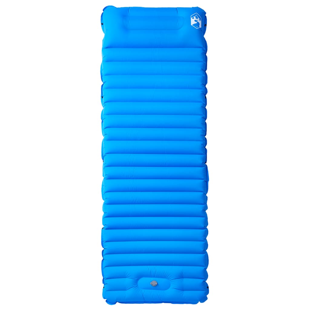Στρώμα Κάμπινγκ Αυτοφούσκωτο Μονό με Μαξιλάρι Μπλε
