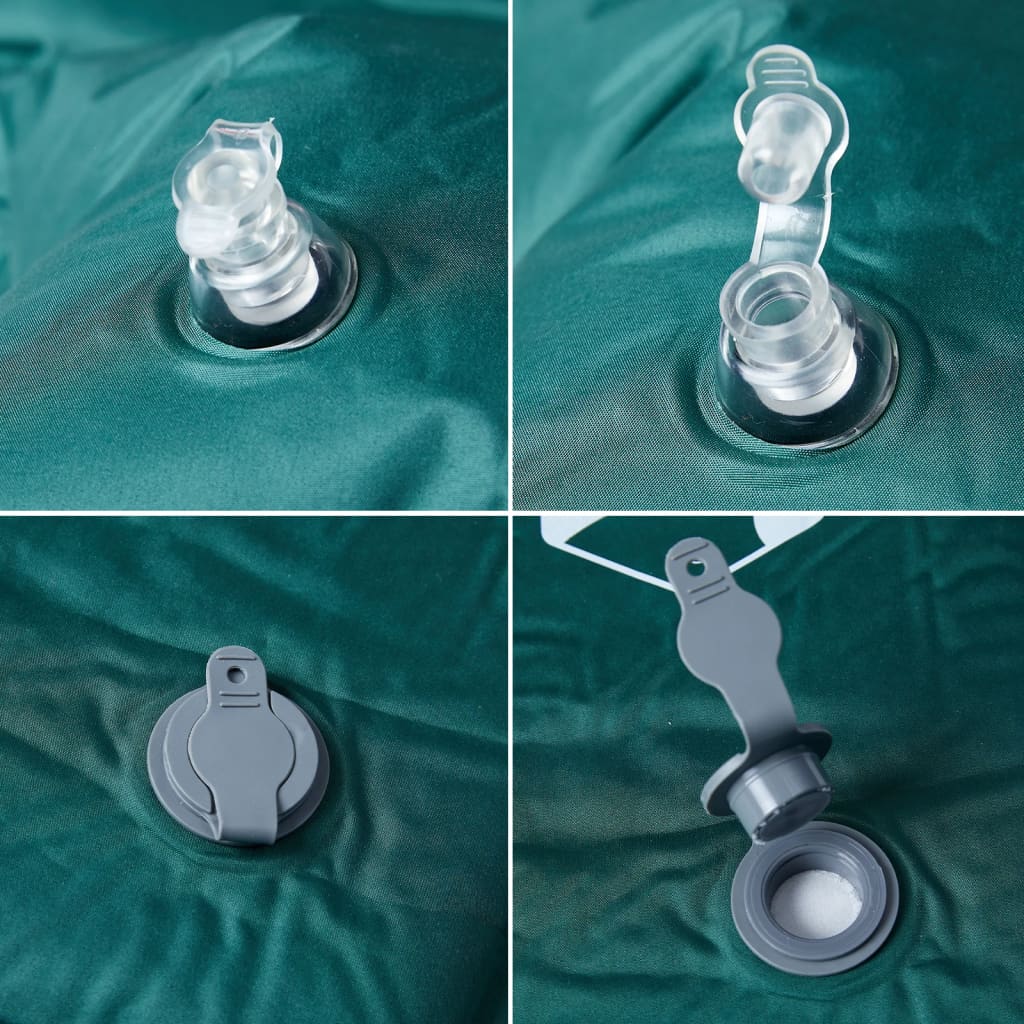 Στρώμα Κάμπινγκ Αυτοφούσκωτο Μονό με Μαξιλάρι Πράσινο