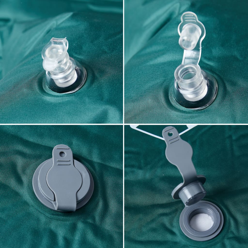 Στρώμα Κάμπινγκ Αυτοφούσκωτο Μονό με Μαξιλάρι Πράσινο