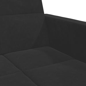 Καναπές Κρεβάτι Διθέσιος με Υποπόδιο Μαύρος Βελούδινος