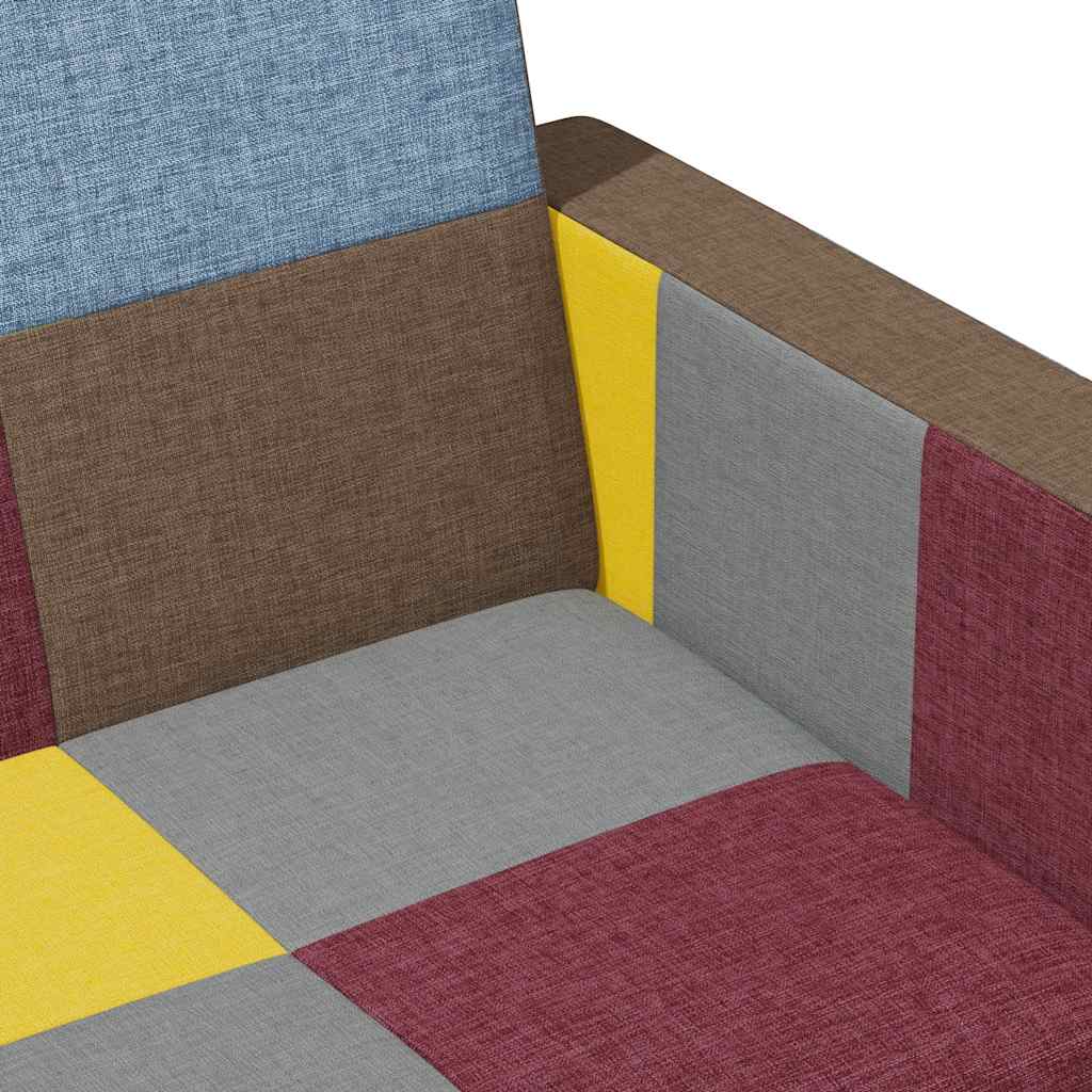 Καναπές Κρεβάτι Διθέσιος με Υποπόδιο Patchwork Υφασμάτινος - Pakobazaar