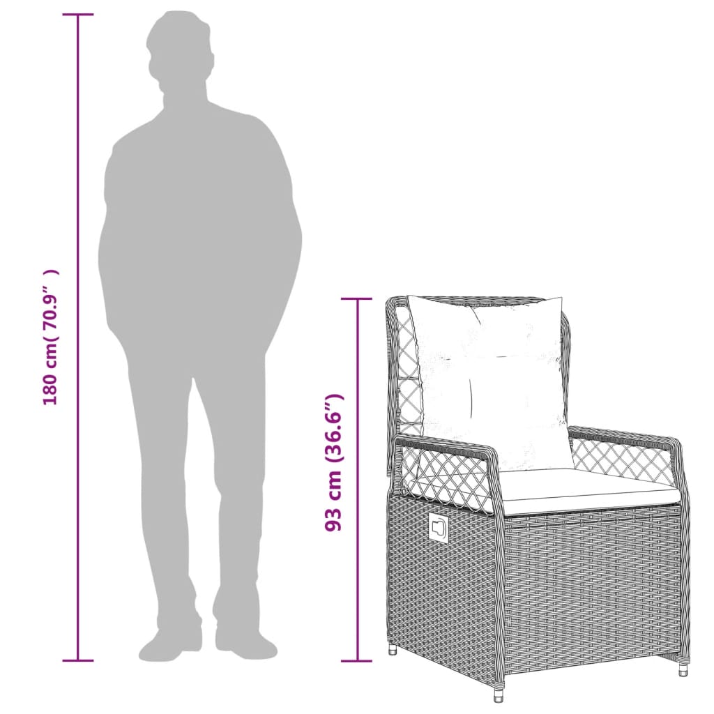 Σετ Τραπεζαρίας Κήπου 9 τεμ. Μπεζ Συνθετικό Ρατάν με Μαξιλάρια