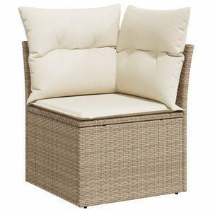 Σετ Καναπέ Κήπου 10 τεμ. Μπεζ Συνθετικό Ρατάν με Μαξιλάρια - Pakobazaar