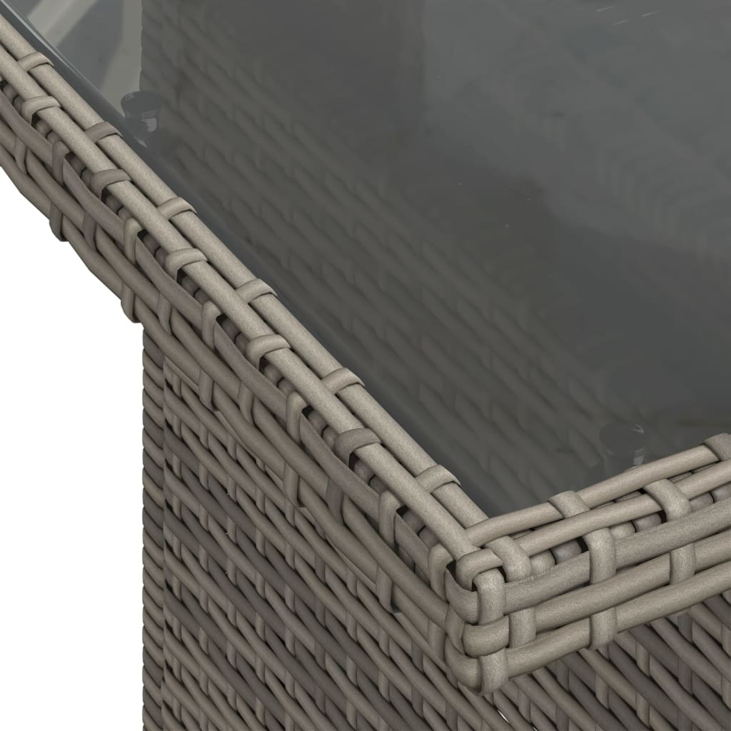 Σετ Σαλονιού Κήπου 7 τεμ. Γκρι Συνθετικό Ρατάν με Μαξιλάρια