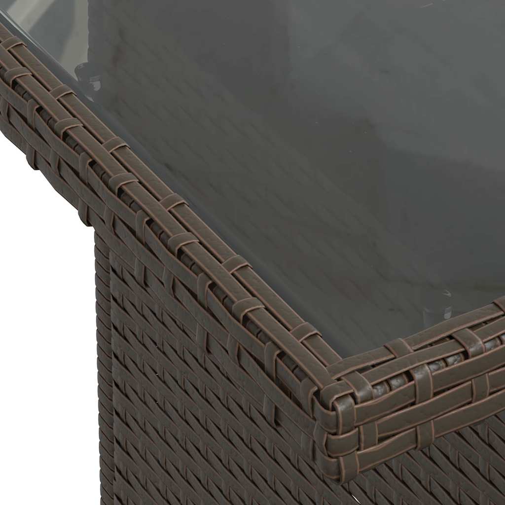 Σαλόνι Κήπου 10 Τεμαχίων Καφέ από Συνθετικό Ρατάν με Μαξιλάρια