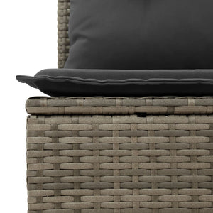Σετ Σαλονιού Κήπου 7 τεμ. Γκρι Συνθετικό Ρατάν με Μαξιλάρια