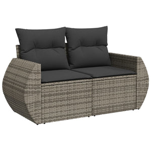 Σαλόνι Κήπου 6 Τεμαχίων από Γκρι Συνθετικό Ρατάν με Μαξιλάρια