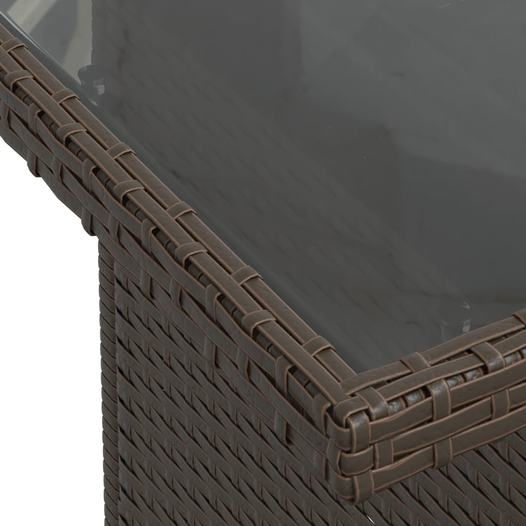 Σαλόνι Κήπου Σετ 9 τεμ. Καφέ από Συνθ. Ρατάν με Μαξιλάρια