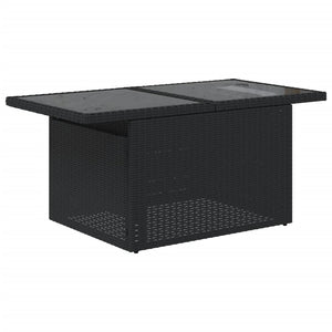 Σαλόνι Κήπου Σετ 9 Τεμαχίων Μαύρο από Συνθ. Ρατάν με Μαξιλάρια