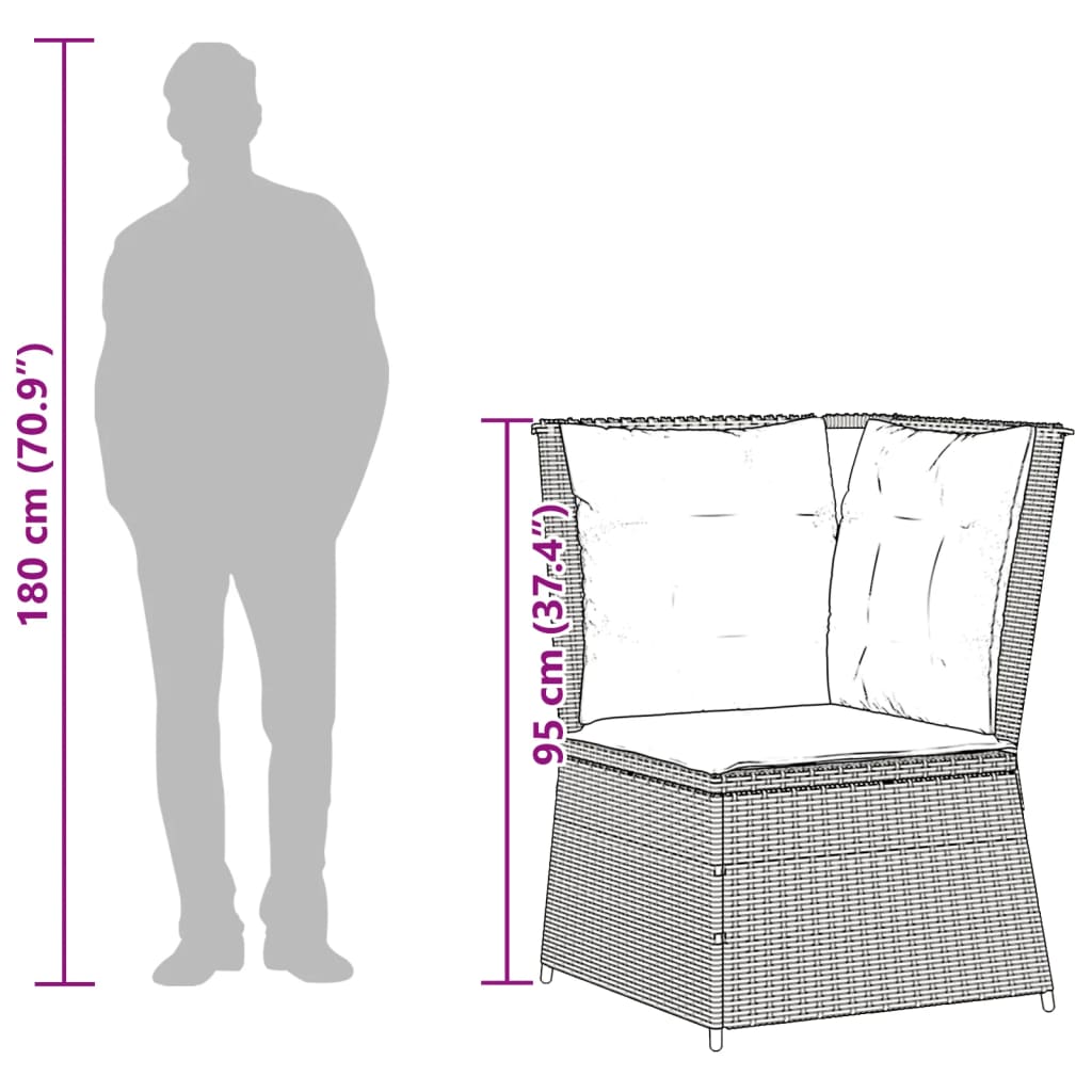 Σαλόνι Κήπου 4 Τεμαχίων Μπεζ από Συνθετικό Ρατάν με Μαξιλάρια