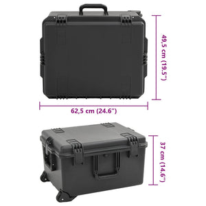 Θήκη Πτήσης Φορητή Μαύρη 62,5x49,5x37 εκ. από Πολυπροπυλένιο - Pakobazaar