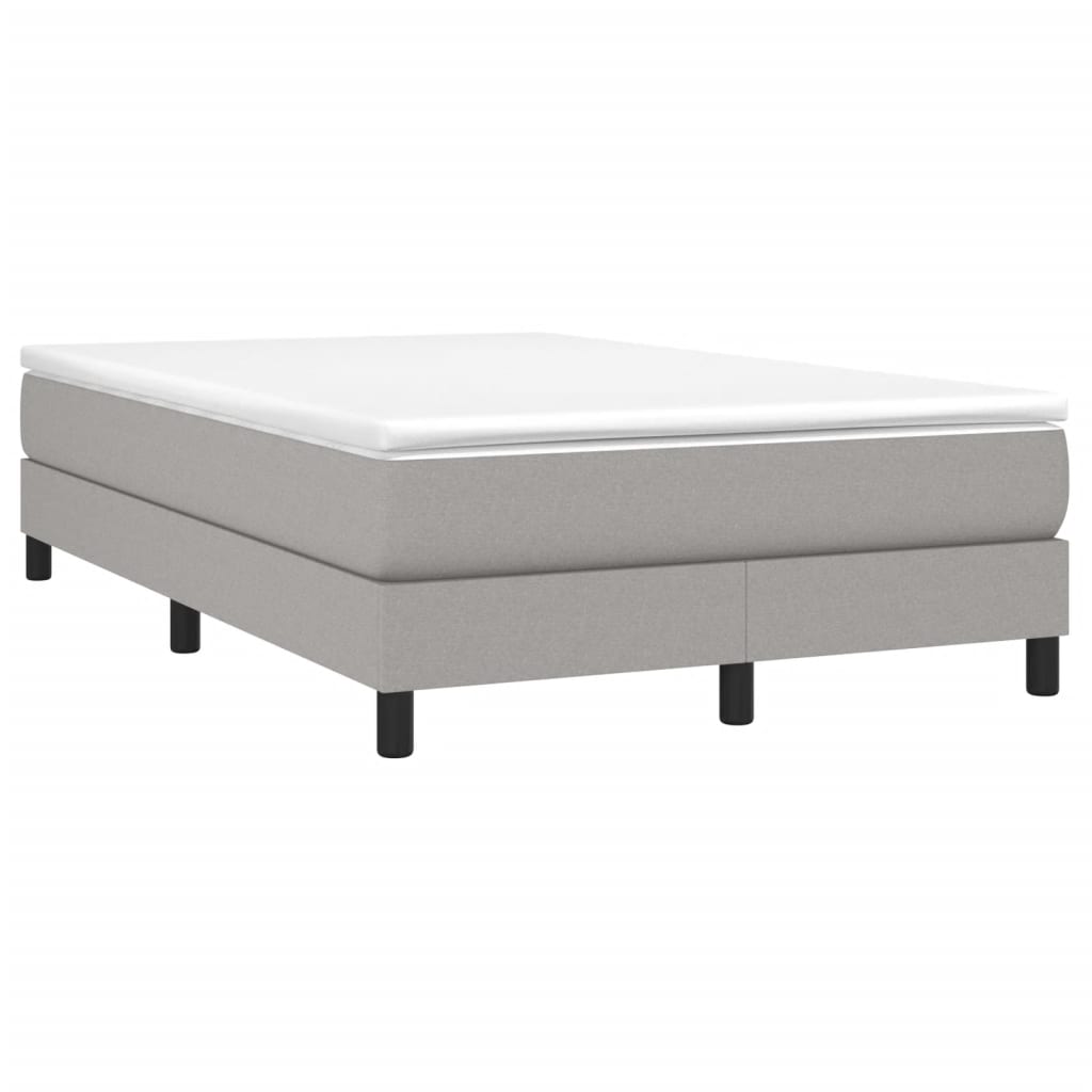 Κρεβάτι Boxspring με Στρώμα Ανοιχτό Γκρι 120x190 εκ. Υφασμάτινο