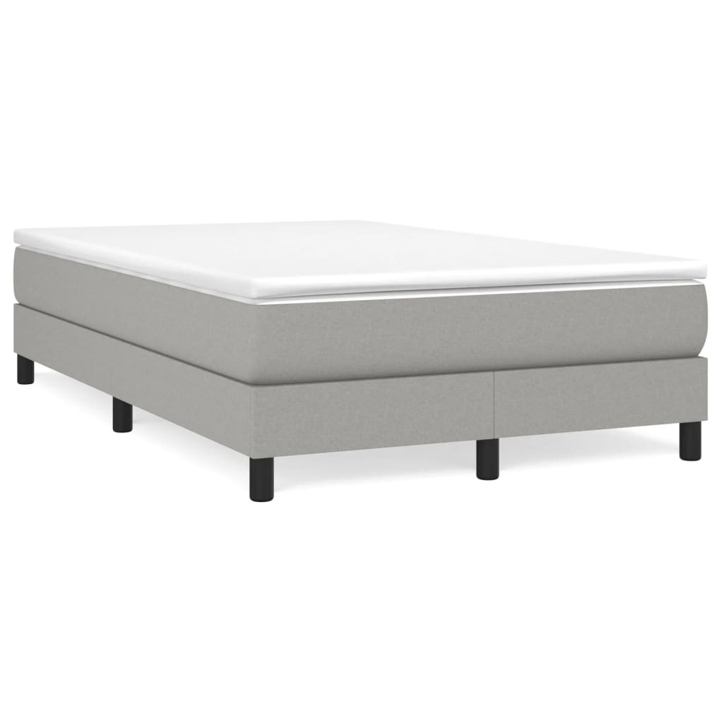 Κρεβάτι Boxspring με Στρώμα Ανοιχτό Γκρι 120x190 εκ. Υφασμάτινο