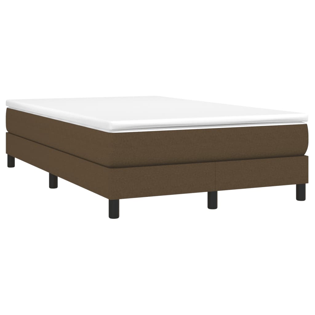 Κρεβάτι Boxspring με Στρώμα Σκούρο Καφέ 120x190 εκ Υφασμάτινο