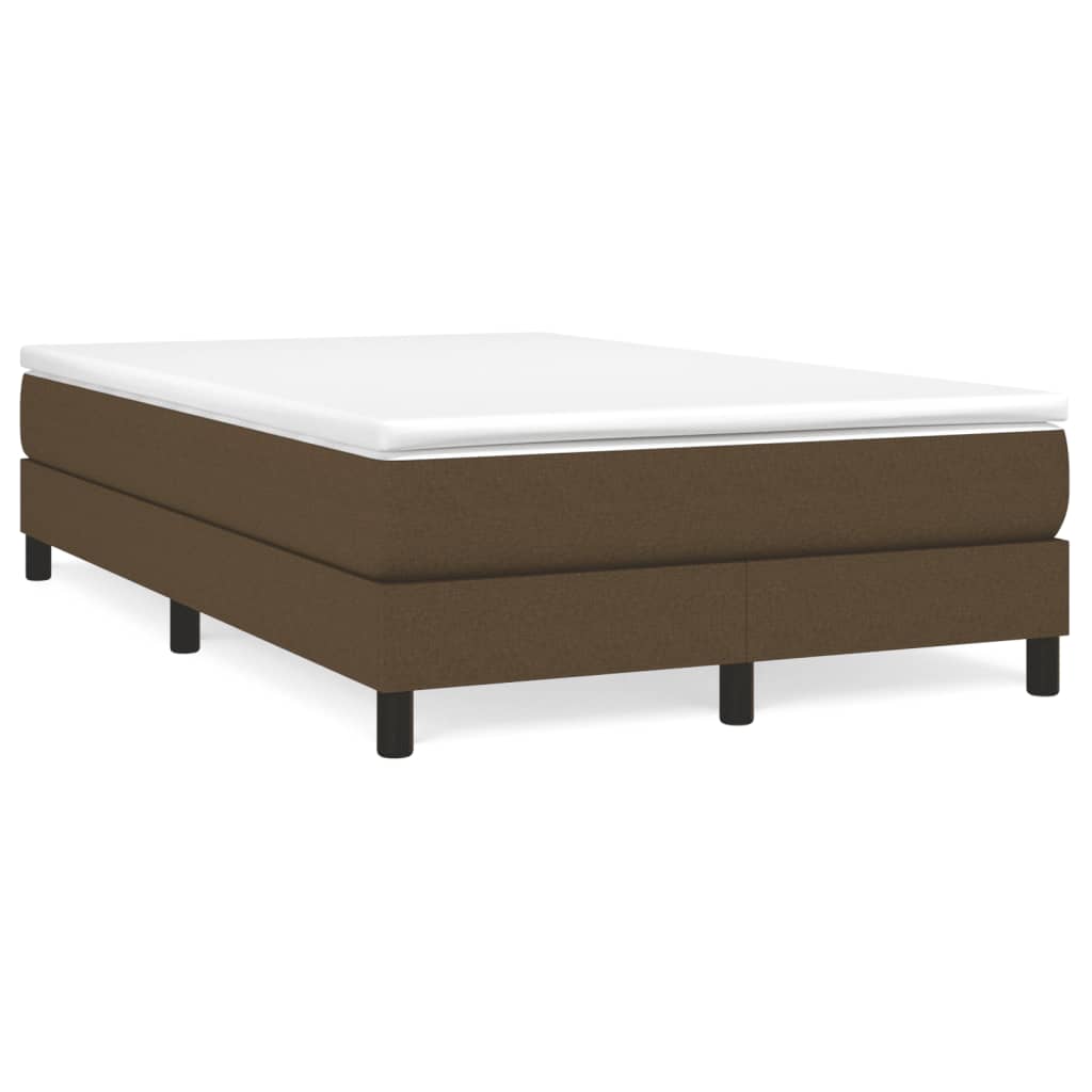 Κρεβάτι Boxspring με Στρώμα Σκούρο Καφέ 120x190 εκ Υφασμάτινο