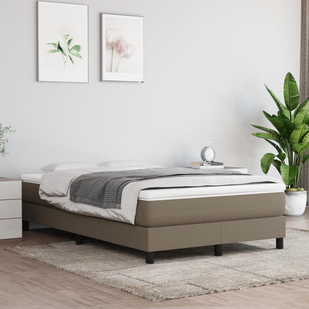 Κρεβάτι Boxspring με Στρώμα Taupe 120x190 εκ. Υφασμάτινο