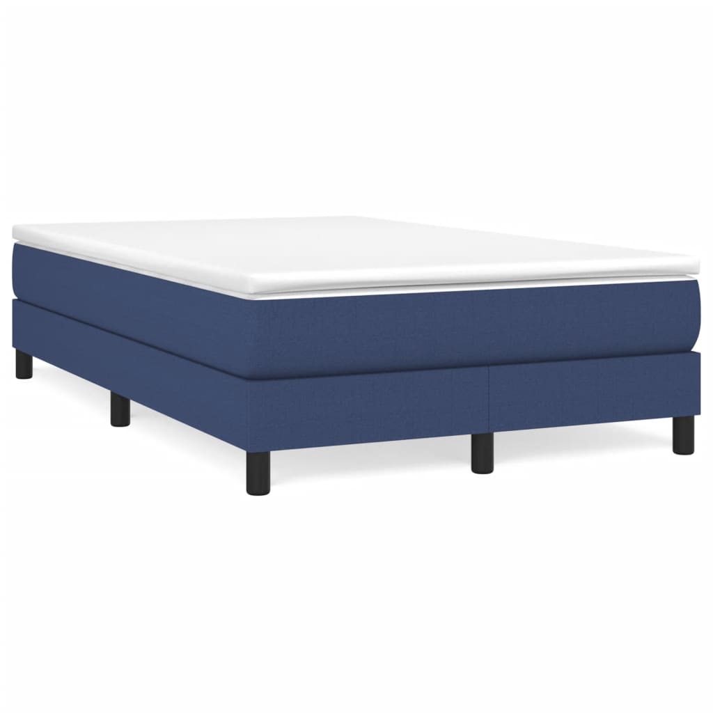 Κρεβάτι Boxspring με Στρώμα Μπλε 120x190 εκ. Υφασμάτινο