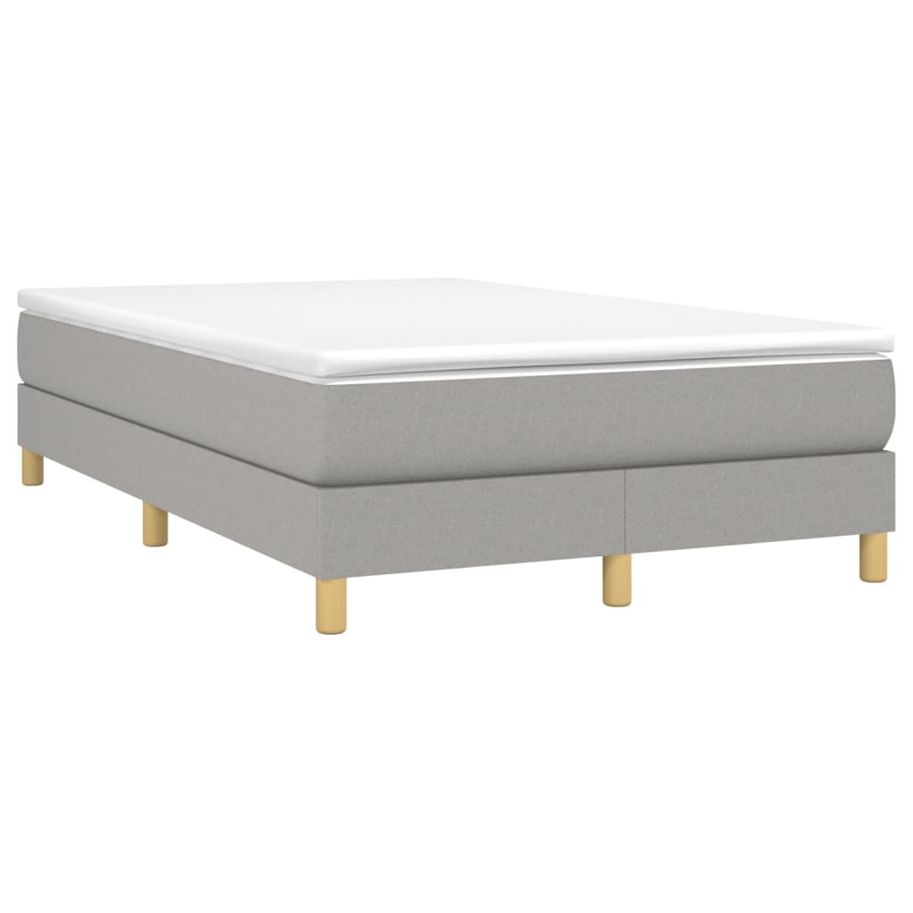 Κρεβάτι Boxspring με Στρώμα Ανοιχτό Γκρι 120x190 εκ. Υφασμάτινο