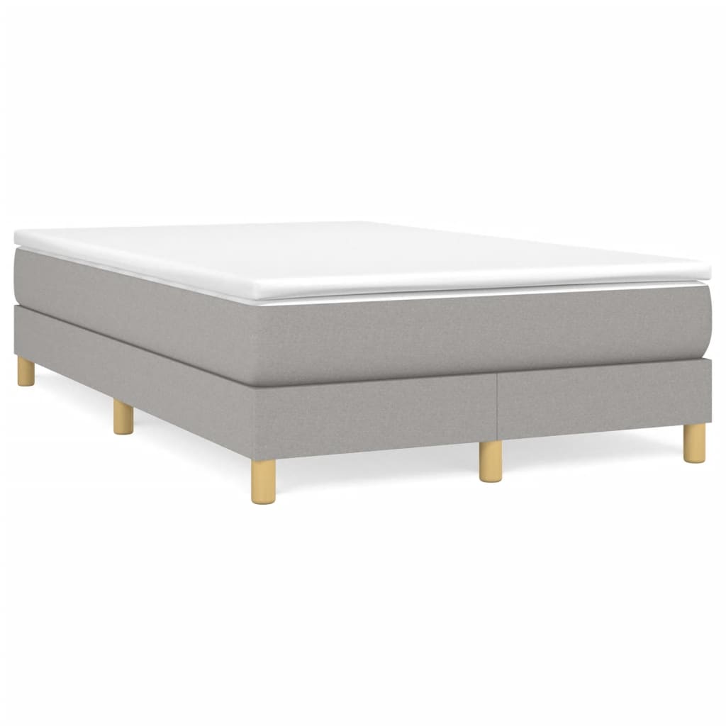Κρεβάτι Boxspring με Στρώμα Ανοιχτό Γκρι 120x190 εκ. Υφασμάτινο