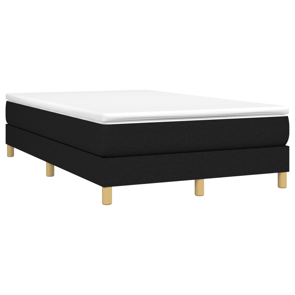 Κρεβάτι Boxspring με Στρώμα Μαύρο 120x190 εκ. Υφασμάτινο