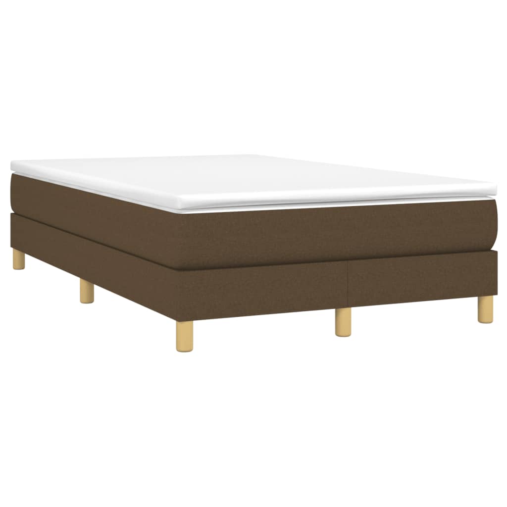 Κρεβάτι Boxspring με Στρώμα Σκούρο Καφέ 120x190 εκ Υφασμάτινο